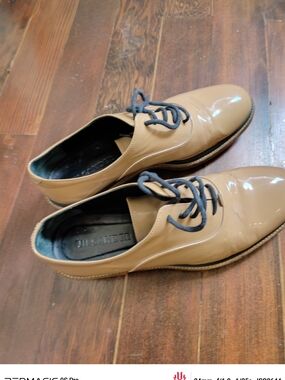 Jil Sander Men’s Tan Patent Leather Derby Shoes
